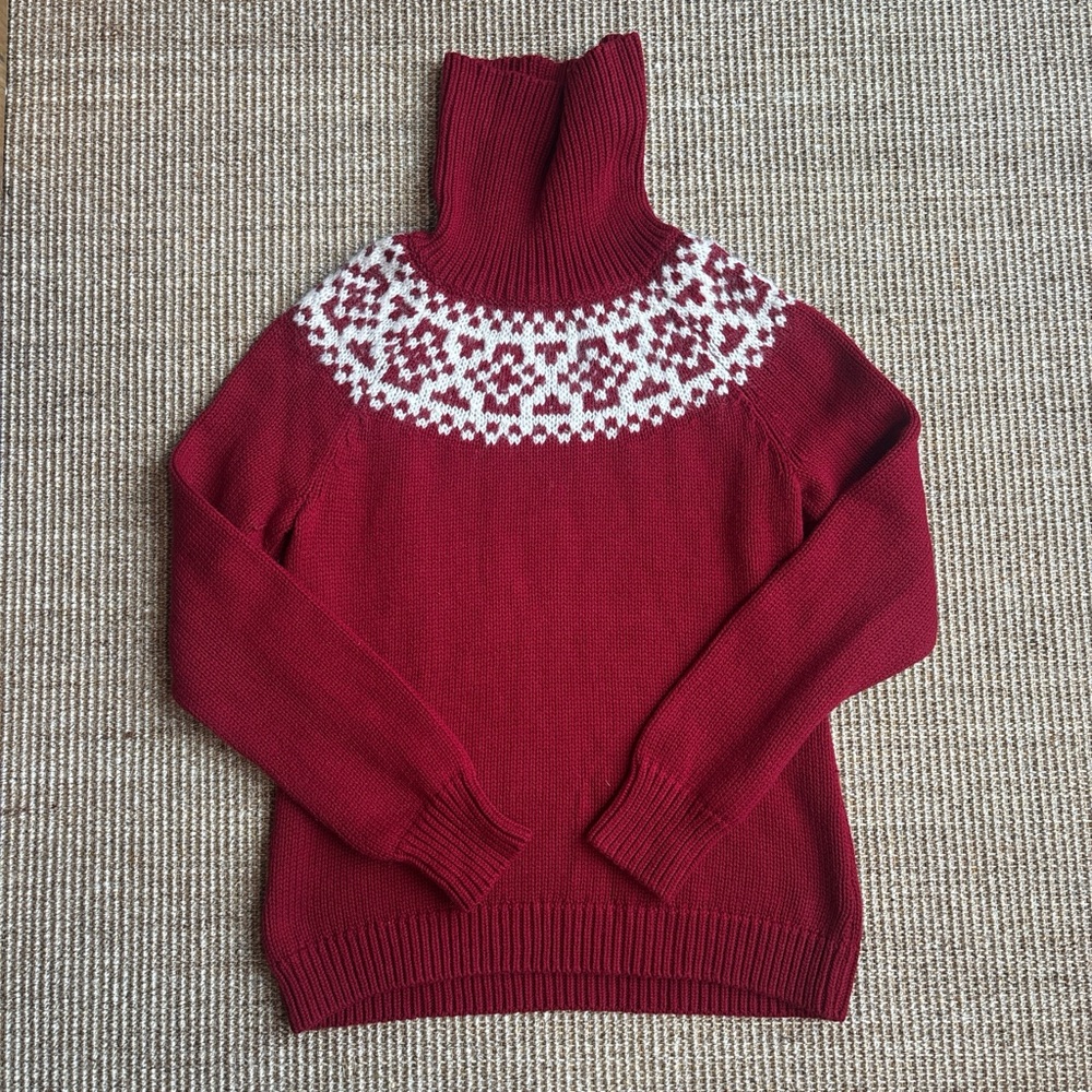 Women's Vintage Fair Isle Sweater Talbots Cotton Size PM